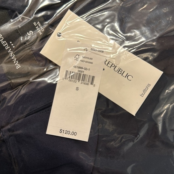 NWT! Banana Republic Navy SILKY CREPE MIDI DRESS - Picture 4 of 4